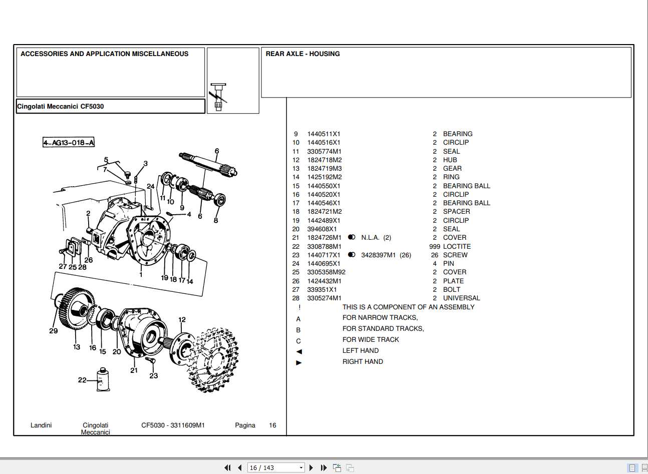 landini 9880 parts manual